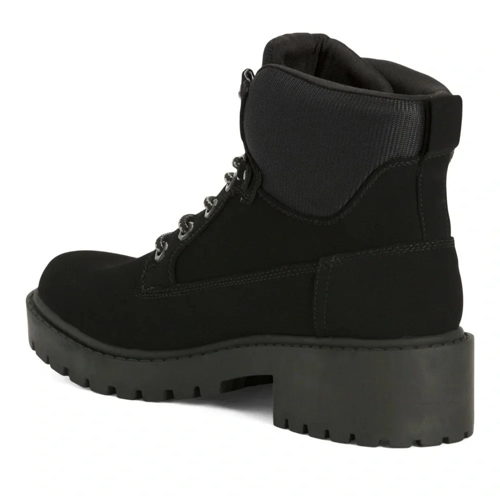 NEW!! Kendall & Kylie black suede lug sole combat boots size 6 - Picture 3 of 5